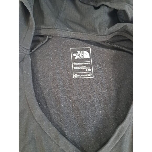 The North Face Hoodie Womens L Black Flashdry Cropped Lightweight Pullover Hike - Picture 3 of 6